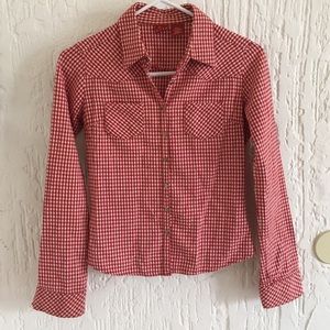 Tilt Red and White Checkered Flannel Shirt Size Small
